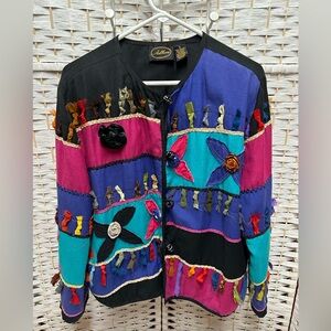 Allure vibrant lined jacket vintage boho‎ size L
